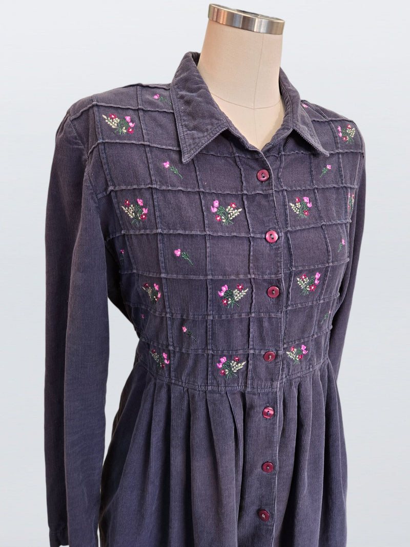 Load image into Gallery viewer, 90s Karin Stevens corduroy dress