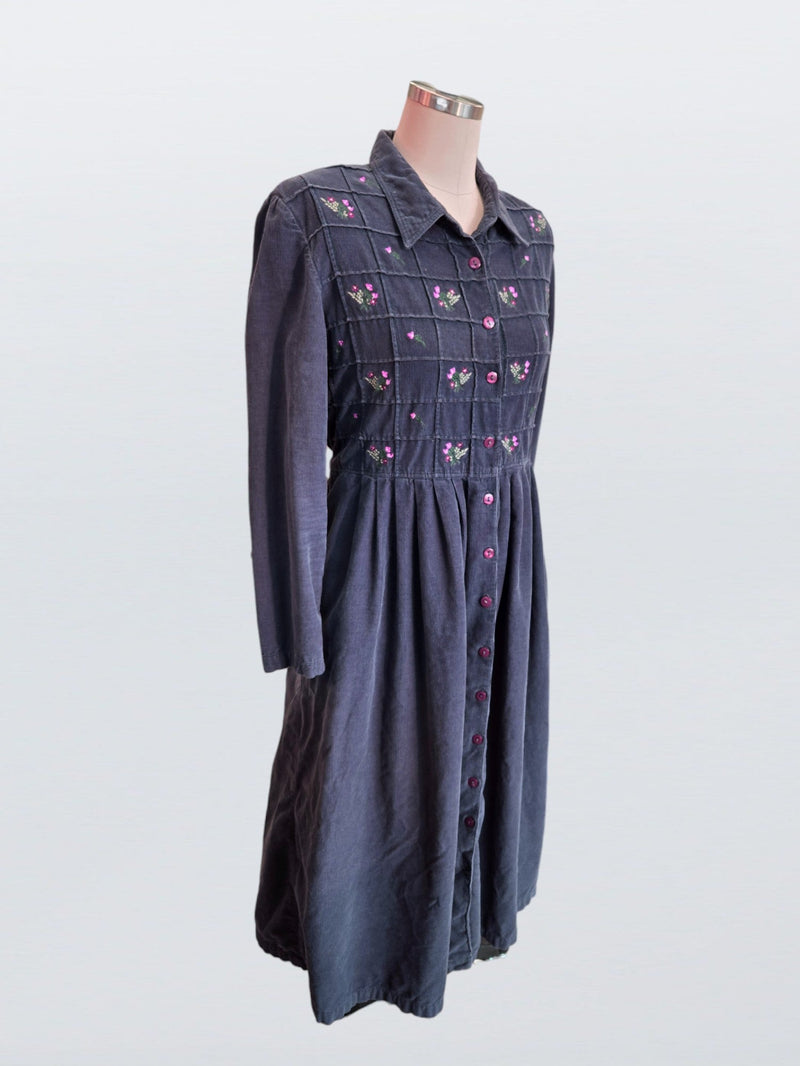 Load image into Gallery viewer, 90s Karin Stevens corduroy dress