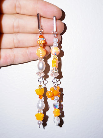 1 of 1 earrings ~ tangerine