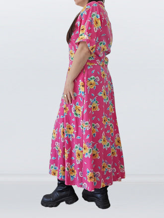 80s Colorayons floral dress