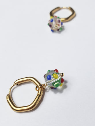 hexagon + mini glass spheres