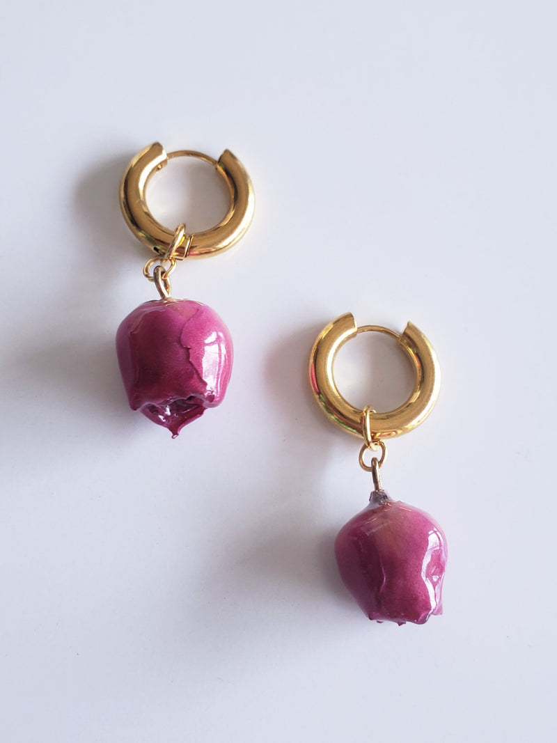 Load image into Gallery viewer, 1 of 1 mini rose earrings
