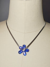 Load image into Gallery viewer, herringbone silver chain + glass flower